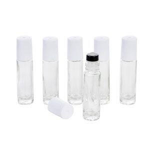 10 ml Clear Roller Bottles w/Glass Roller - 6pk